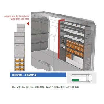 Brillmobil Fahrzeugeinrichtung Fiat Ducato ab 2014 Beifahrerseite 1733x365x1700 mm (Block 06)