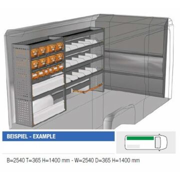 Brillmobil Fahrzeugeinrichtung Fiat Ducato ab 2014 Fahrerseite 2540x365x1400 mm (Block 06)