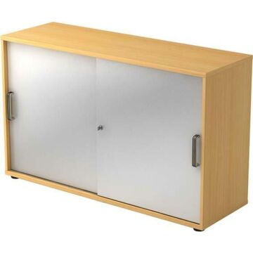 HAMMERBACHER Schiebetürenschrank 120x40x74,8cm BucheSilber
