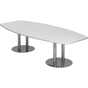 HAMMERBACHER Konferenztisch 280x130/85 Weiß/Chrom