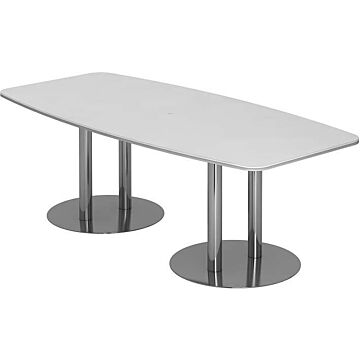 HAMMERBACHER Konferenztisch 220x103/83 Weiß/Chrom