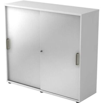 HAMMERBACHER Schiebetürenschrank 120x40x1100cmWeiß/Silber