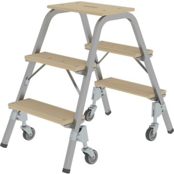 MUNK Stahlrohr-Tritt 39023 3 Stufen (2,60 m Arbeitshöhe) (Günzburger Steigtechnik)