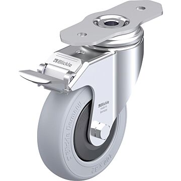 BLICKLE Lenkrolle m. Feststeller Rad-D100mm Gummi LKPA-POES 102KF-29-FI-SG