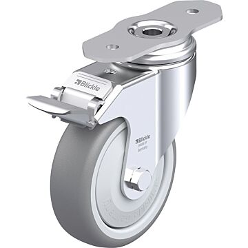 BLICKLE Lenkrolle m. Feststeller Rad-D100mm Gummi LKPA-TPA 101KF-29-FI