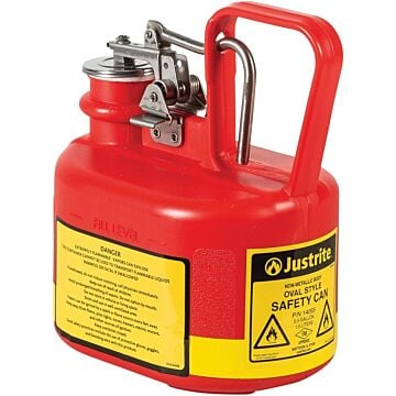 JUSTRITE SAFETY Sicherheitskanister TypI oval HDPE, 2,0l rot Auslösegriff B120xT240xH194 mm