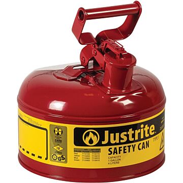JUSTRITE SAFETY Sicherheitsbehälter Typ1 Schwinggriff 4,0l rot, auslaufsicher D241xH279 mm