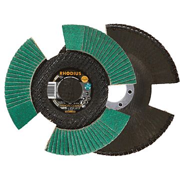 RHODIUS Lamellenschleifscheibe LSZ F Vision 125 mm K 80 (Stahl/INOX)
