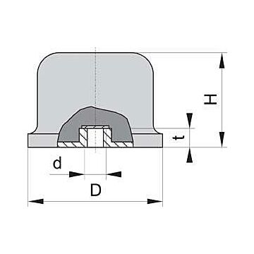 Gummi-Metall-Anschlag-Puffer, ballig, CAB DRIVE