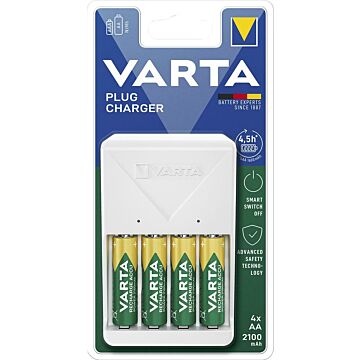 VARTA Plug Charger 4x AA, 56706, 2100mAh