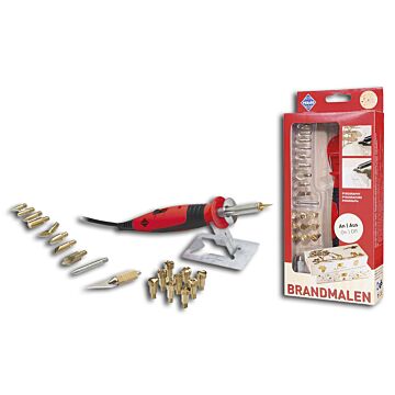 PEBARO Brandmal-Set mit An/Aus Kolben und 20 Aufsätzen