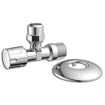 KIRCHHOFF Eckventil, mit Schubrosette 1/2AG x 3/8AG x 10 mmQ, mit Schubrosette