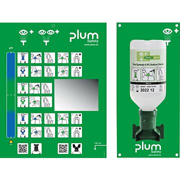 PLUM Augenspülstation inkl. Flasche 500 ml und Wandhalter