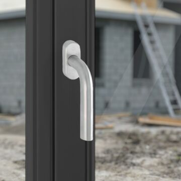 HOPPE DF-Fenstergriff,Bonn, mit ovaler Rosette E050/U30, VK7x35, F69 matt gebürstet