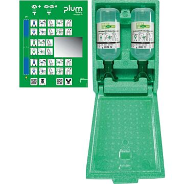 PLUM Augenspülstation Duo 2 Flaschen a 1000 ml in Wandbox