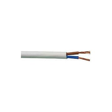 PVC-Schlauchleitung H03VV-F 2x0,75mm2, 25m-Ring,ws, CAB ELECTRIC