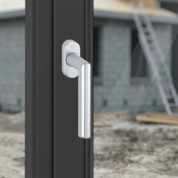 HOPPE DK-Fenstergriff,Amsterdam 0400/U30, mit ovaler Rosette,VK7x37, F1 eloxiert