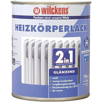 WILCKENS Heizkörperlack 2in1, weiß glänzend 750ml, hitzebeständig bis 120° C