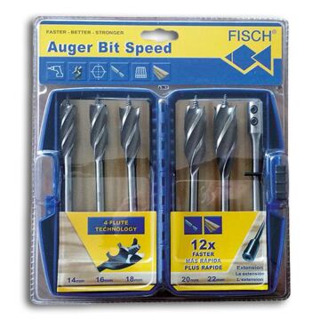 FISCH Auger-Bit Speed-Set 6-teilig