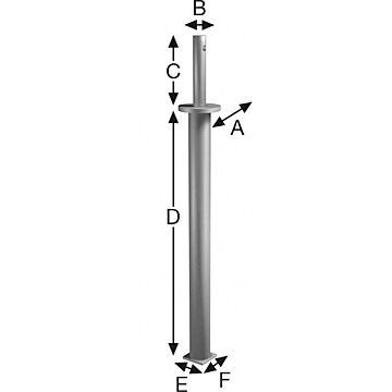 SIMPSON STRONGTIE SST Pfostenhalter, Dorn mit Stabdübelbohrung, Stahl feuerverzinkt,  PDS 60G
