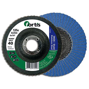 FÄCHERSCHLEIFSCHEIBE, ZIRKONKORUND, GERADE, FORTIS