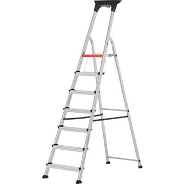 ALUPRO Stufenstehleiter 7 Stufen Standhöhe 1,58m