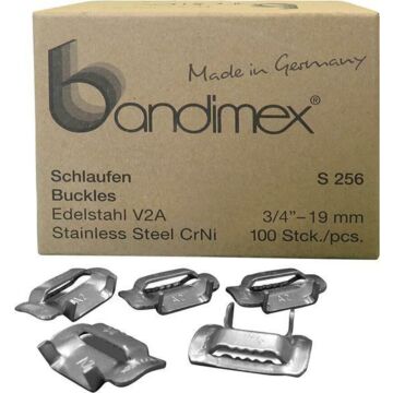 BANDIMEX Schlaufen für Bandbreite 1/2" V2A-Edelstahl Inhalt 100 Stk.