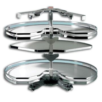HETTICH Küchenunterschrank-Eckschrankdrehbeschlag, Revo 90° 9080040, KB 800mm, silber