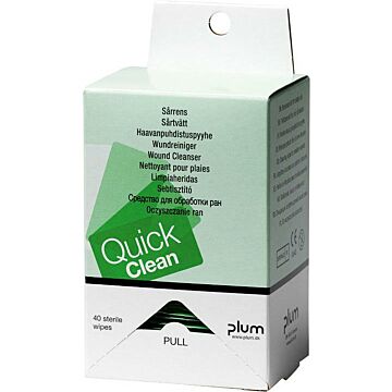 PLUM Nachfüllbox Wundreinigungstücher Quick Clean f. Erste-Hilfe-Station