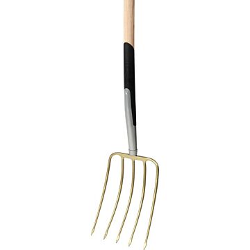 FLORAWORLD Kompostgabel 210mm 5 Zinken mit Stiel, Gesamtlänge 1,39m
