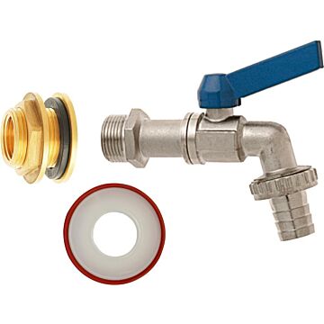 GEKA Anschluss-Set 1/2" für Regentonnen inkl. Hahn und Dichtung
