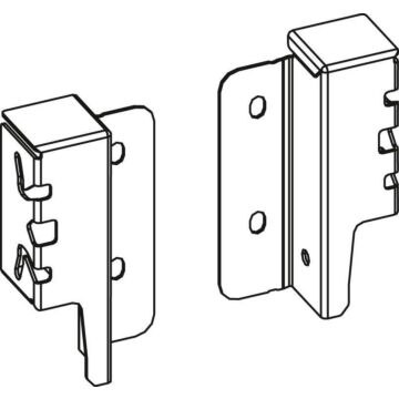 HETTICH Schubkasten-Rückwandverbinder, links/rechts, 9150641, Stahl silber, ArciTech