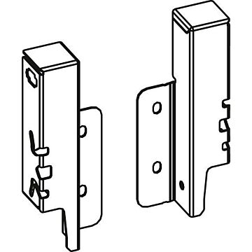 HETTICH Schubkasten-Rückwandverbinder, links/rechts, 9150642, Stahl silber, ArciTech