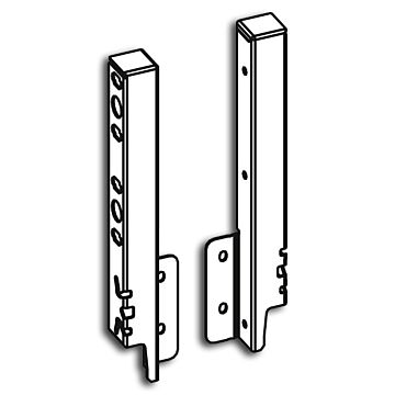 HETTICH Schubkasten-Rückwandverbinder, links/rechts, 9150644, Stahl silber, ArciTech