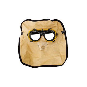 Ledermaske 30cm lang mit hochklappbarer Kunststoffbrille, RIMAG