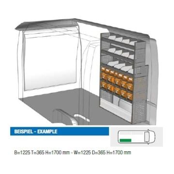Brillmobil Fahrzeugeinrichtung Opel Movano ab 2010 Beifahrerseite 1225x365x1700 mm (Block 06)