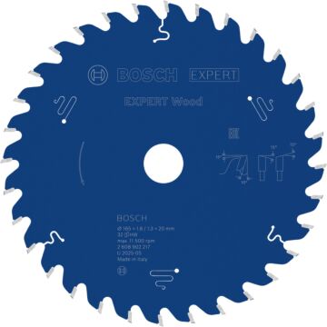 BOSCH HM-Kreissägeblatt 165x1,8x20mm 32Z W