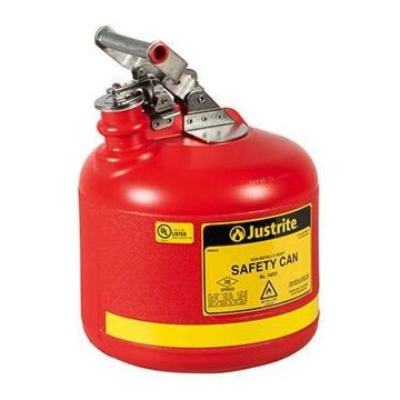JUSTRITE SAFETY Sicherheitskanister TypI rund HDPE, 9,0l rot Schwinggriff D360xH273 mm