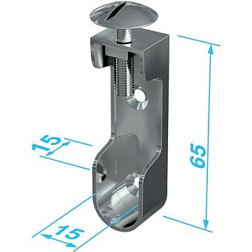 SAFETYMARKING Schrankrohrlager oval, 30x15mm, vernickelt mit Schraube