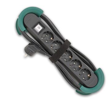 STECKDOSENLEISTE 5-FACH H05VV-F3G1,5 AUFROLLHILFE UND HAKEN, FORTIS