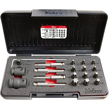 KOKEN Kraft-Bit-Garnitur 7/16 20-teilig, Torx