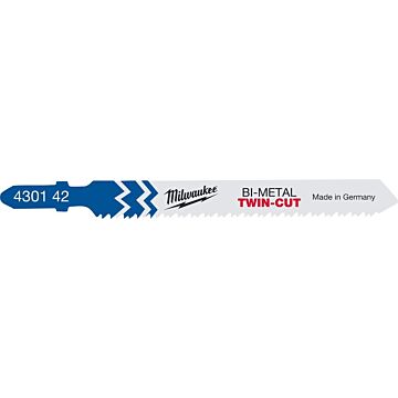 MILWAUKEE Stichsägeblatt Metall Bi-Metall TWIN-CUT T123XF 91x2,5/1,8mm, (Pack a 5 Stück)