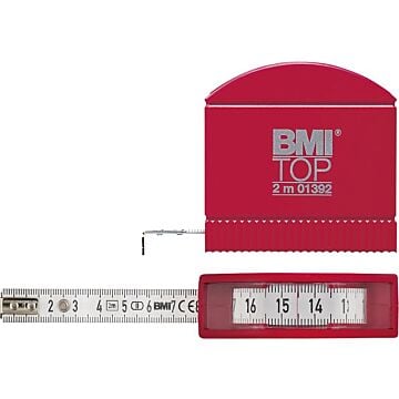 BMI Taschenbandmass 3mx13mm weiss, Sichtfenster