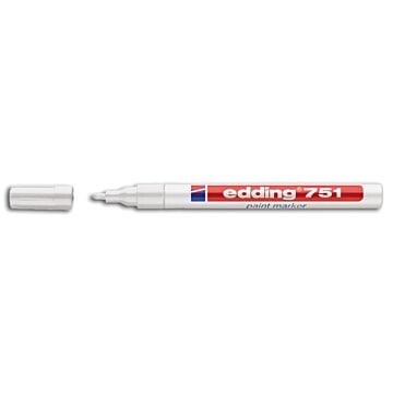EDDING Edding 751 Lackmarker weiß, Strichstärke 1-2 mm