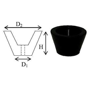 SCHNORRER Rohrstopfen 48-65mm Typ 3, D1: 48mm, D2: 65mm, H: 32mm, Ø: 5mm