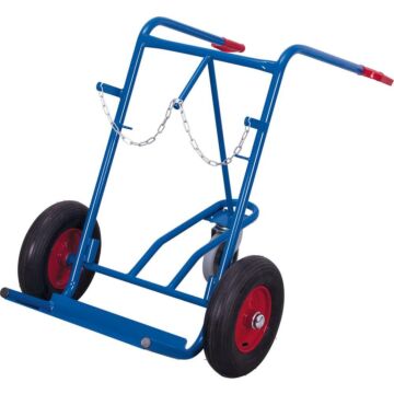 VARIOFIT Stahlflaschenkarre 150 Kg 2X40-50 L Luft mit Stützrolle