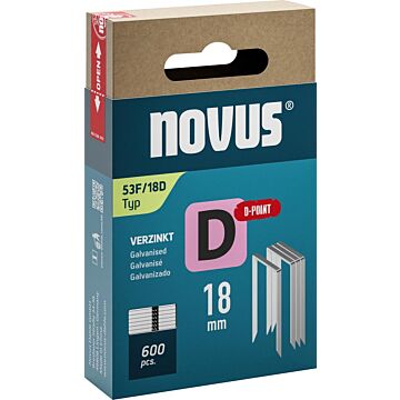 NOVUS Flachdrahtklammer D Typ 53F/18mm, (Pack à 600 Stück)