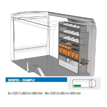 Brillmobil Fahrzeugeinrichtung Ford Transit ab 2014 Beifahrerseite 1225x365x1600 mm (Block 08)