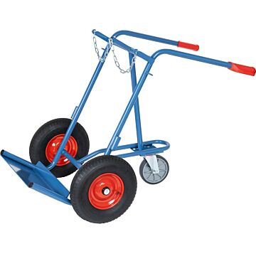 FETRA Stahlflaschen-Karre mit Stützrad für 2Flaschen 40-50 l, Vollgummi