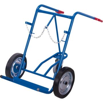 VARIOFIT Stahlflaschenkarre 150 Kg 2X40-50 L Gummi mit Stützrolle